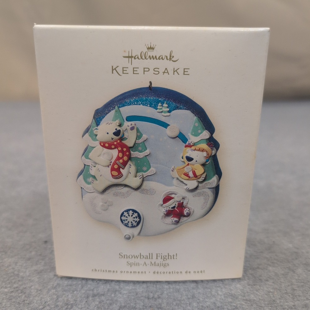 Hallmark Keepsake Snowball Fight Spin-A-Majigs Christmas Ornament 2008 - Picture 1 of 3